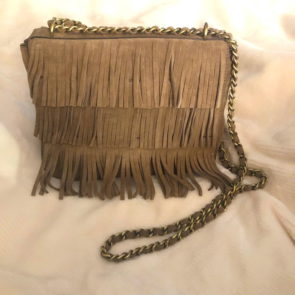 Tory Burch Suede Fringe Shoulder Bag (NWOT)